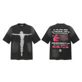 New Hellstar high-quality vintage washed loose-fit short-sleeve T-shirt for men