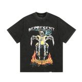 REPRESENT Doberman print washed distressed short-sleeve European and American men's summer heavy-duty trendy brand T-shirt wholesale