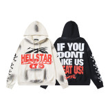 Cross-border European and American HELL NFC high street short-sleeve retro trendy loose hooded sweatshirt for men and women, same style for couples