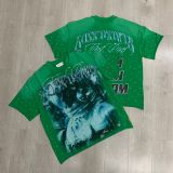 FIRST ROW LOST UTOPIA UNIVERSE CROPPED TEE white ink direct print short sleeve t-shirt for men