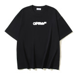 25ss American style trendy brand high-quality off-shoulder short-sleeve T-shirt with melting arrow gradient starry sky ink splatter design for men and women