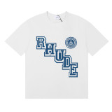 25ss cross-border European and American trendy brand RHUDE character, coconut tree, and letter print American style short-sleeve T-shirt, unisex