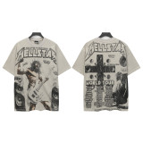 25ss American trendy high street Hellstar heavy washed distressed loose vintage short-sleeve T-shirt unisex fashion brand