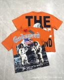 25ss Summer New Godspeed American Style Trendy Rock Street Hip-Hop Vintage Washed Printed Short Sleeve