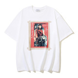 25ss high-quality OFF OW trendy high street arrow print summer short-sleeve casual loose T-shirt for men and women couples
