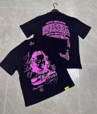 25ss American fashion high street COUGH SYRUP 3D white ink direct print rhinestone high street loose double yarn short sleeve t-shirt for men