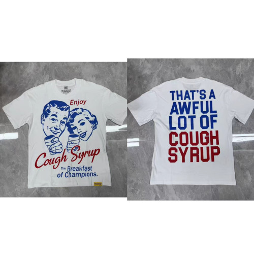Cross-border high-quality  THAT'S A AWFUL LOT OF COUGH SYRUP  short-sleeve pure cotton round-neck T-shirt for men