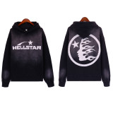 [Hell Series] Trendy High Street Hell Star Distressed Worker Head Print Casual Hoodie