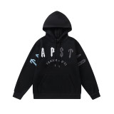 Trapstar's new rainbow gradient letter tiger head embroidery unisex hooded sports sweatshirt and jogger pants set