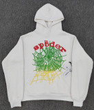 Overseas original heavyweight 450G thick fleece hoodie with foam-printed spider design for men and women Sp5der hoodie