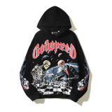 Godspeed Cross-Border 25ss Fall/Winter New Direct Print Washed Vintage Pure Cotton Hip-Hop American Style Hoodie Sweatshirt
