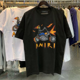 Summer new short-sleeve AM1R1 ICON letter print loose t-shirt, men's trendy casual half-sleeve top, women's