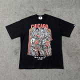 American high street niche fashion brand summer new skull figure basketball print retro loose round neck short sleeve T-shirt