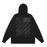 25ss American fashion high street OFF series autumn and winter OW arrow stripe trendy casual unisex loose hooded sweatshirt