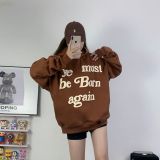 American-style trendy brand, European and American influencer style hoodie with foam heart print graffiti, unisex hooded sweatshirt wholesale