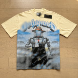 26ss Cross-Border Foreign Trade GOD American Trend High Street Vintage Washed Distressed Skull Unisex Loose Fit Printed Short Sleeve T-Shirt