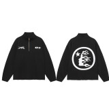 [Hell Series] Trendy High Street Hell Star Distressed Worker Head Print Casual Hoodie