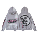 Hellstar European and American fashion brand high street vintage washed distressed printed street style loose hoodie for men and women