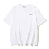 American streetwear brand OFF OW arrow graffiti print heavy-duty street style summer short-sleeve high street casual T-shirt for men and women