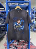 High-quality SAINT MICHAEL ICON washed and distressed short-sleeve vintage print T-shirt, unisex style