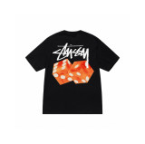 Original label one-piece dropshipping trendy brand STU West short-sleeve T-shirt with dice, black eight, ice cream designs, basic American style couple's wear for summer