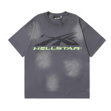 New cross-border HELL trendy high-quality vintage distressed T-shirt, loose fit printed short-sleeve T-shirt, unisex style for couples