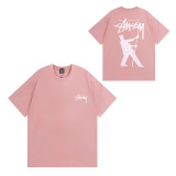 Original label one-piece dropshipping trendy brand STU West short-sleeve T-shirt with dice, black eight, ice cream designs, basic American style couple's wear for summer