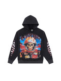 New trendy God-speed skull rock band washed vintage hoodie, loose casual sweatshirt