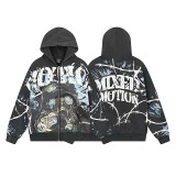 American trendy brand M IXED EMOTION hoodie sweatshirt windbreaker zip-up jacket in stock