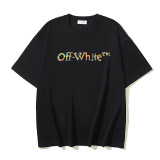 Wholesale high-quality foreign trade trendy brand off-shoulder short-sleeve T-shirts with melting arrow gradient starry sky splatter ink design, couple style