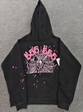 Popular foreign trade item: heavy-duty hoodie with spider web print, trendy brand, loose fit, fleece-lined sp5der sweatshirt and pants for men, in stock