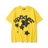 New European and American trendy high street couple's loose-fitting SP555DER spider web print short-sleeve T-shirt