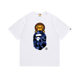 BAPE TShirt SS Summer Ape Head Little Monkey Camouflage Unisex Short Sleeve Round Neck T-Shirt for Men
