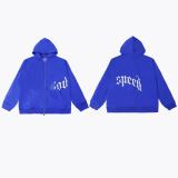 25ss Fall/Winter New GOD Fashion High Street Retro Simple Letter Casual Cardigan Hooded Sweatshirt Unisex Set