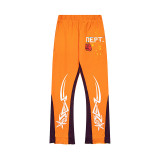 Correct version of Gallery Dept hand-painted splatter-ink patchwork drawstring high street casual sweatpants with a slight flare for men