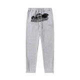 Trapstar's new rainbow gradient letter tiger head embroidery unisex hooded sports sweatshirt and jogger pants set