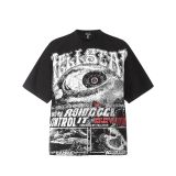 25ss cross-border American streetwear brand HELLSTAR full-print vintage hip-hop loose casual short-sleeve T-shirt for men and women
