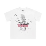 25ss Cross-Border Foreign Trade Sp555der American Trend High Street Rhinestone Foam Print Loose Fit Unisex Short Sleeve T-Shirt