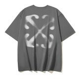 25ss high-quality OFF OW trendy high street arrow print summer short-sleeve casual loose T-shirt for men and women couples