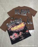 25ss Summer New Godspeed American Style Trendy Rock Street Hip-Hop Vintage Washed Printed Short Sleeve