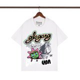 25ss Cross-Border Foreign Trade European and American Street Style Zip Hoodie Glo Cartoon Print Short Sleeve T-Shirt Unisex