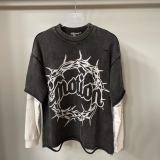 Cross-border foreign trade MIXED EMOTION American fashion brand Angel high street rhinestone bat sleeve loose short-sleeve T-shirt for men