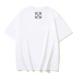 25ss American style trendy brand high-quality off-shoulder short-sleeve T-shirt with melting arrow gradient starry sky ink splatter design for men and women