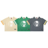25ss Summer New Godspeed American Style Trendy Rock Street Hip-Hop Vintage Washed Printed Short Sleeve