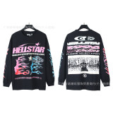 Cross-border Hellstar T-Shirt, autumn fashion, trendy high street loose long-sleeve T-shirt for men and women