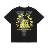 VLONE FOG short-sleeve Grim Reaper limited edition large V high street T-shirt, loose fit, printed, American style, JUICE WRLD collaboration tee