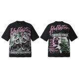 25ss cross-border foreign trade HELLSTAR American style trendy brand high street hip-hop loose casual short-sleeve T-shirt unisex