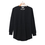 Wholesale authentic PA trendy brand long-sleeve T-shirt with palm tree design, large logo on the back, batwing sleeves, and oversized drop-shoulder top