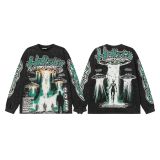 Autumn and winter cross-border American-style skull rock street washed print vintage cotton long-sleeve shirt for men and women