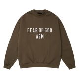 High street new autumn and winter FOG ICON double row letter print fleece-lined hooded sweatshirt for men and women, couple style trendy top